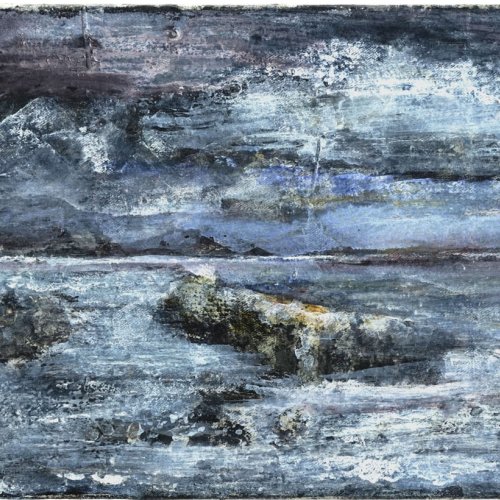 <p>Aquarell und Deckfarben auf Baumwolle, 2024, 22x16 cm</p>
