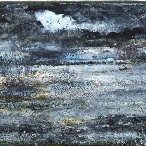 <p>Aquarell und Deckfarben auf Baumwolle, 2024, 27x19 cm</p>
