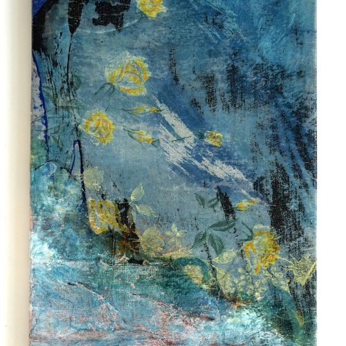 <p>Aquarell und Deckfarben auf Baumwolle, 2022, 18,5x27 cm</p>
