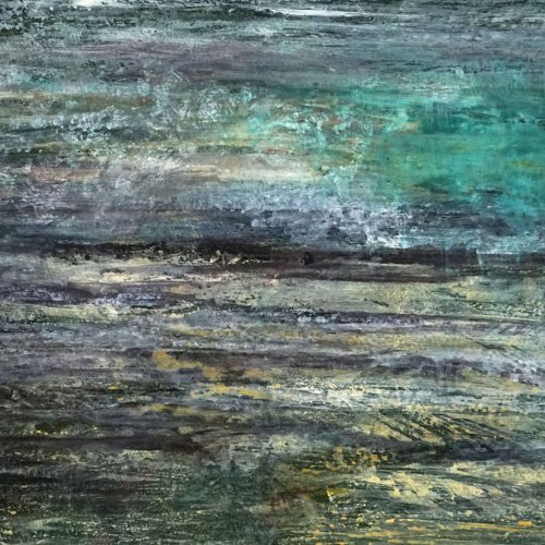 <p>Aquarell und Deckfarben auf Baumwolle, 2024, 48x43 cm</p>
