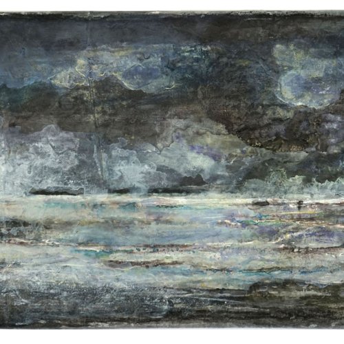 <p>Aquarell und Deckfarben auf Baumwolle, 2024, 20x14,5 cm</p>
