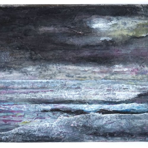 <p>Aquarell und Deckfarben auf Baumwolle, 2024, 20x14,5 cm</p>
