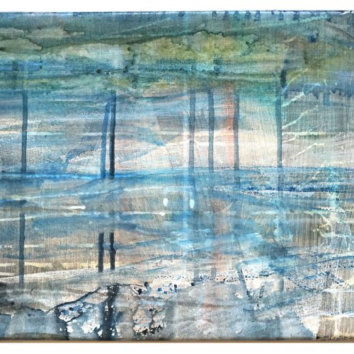 <p>Aquarell und Deckfarben auf Baumwolle, 2025, 40x30 cm</p>
